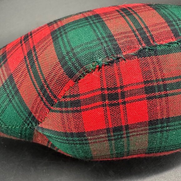 Tartan Plaid Stuffed Duck Handmade Christmas Decoration Red Green Vintage - Picture 5 of 7